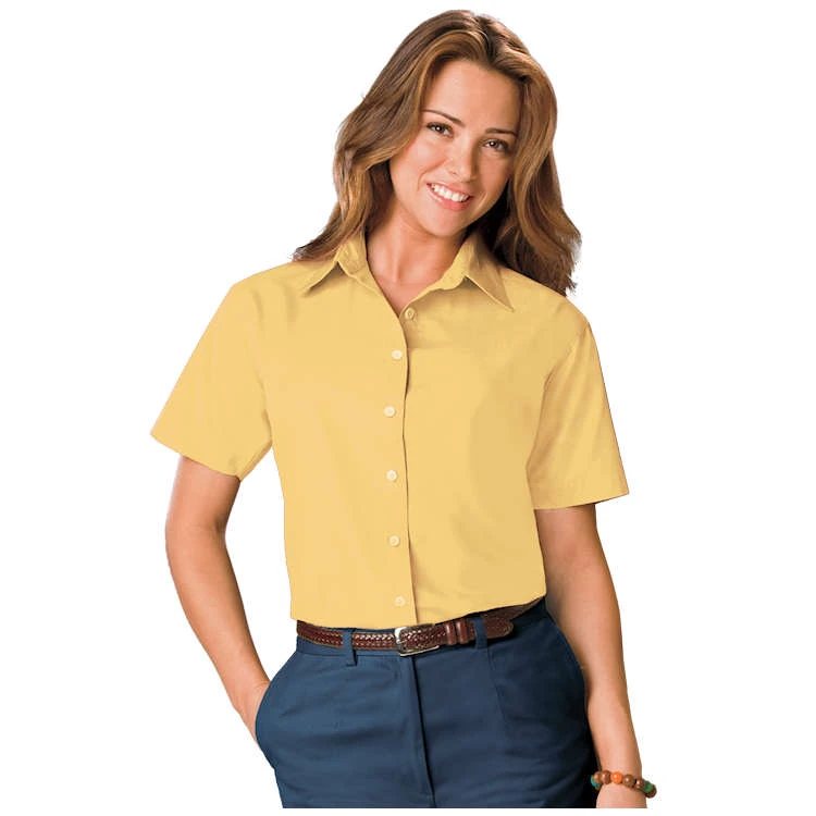 Blue Generation Ladies' Short Sleeve Value Poplin Shirt 3 Blue Generation Ladies' Short Sleeve Value Poplin Shirt