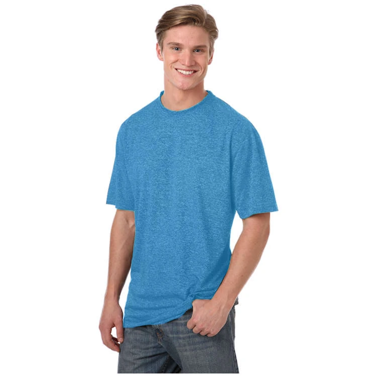 Blue Generation Men's Performance Heathered Crew Neck T-Shirt 3 Blue Generation Men's Performance Heathered Crew Neck T-Shirt