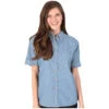Blue Generation Ladies' 100% Cotton Denim Short Sleeve Shirt -Carhartt Shop BG8202S