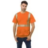 Bayside Hi-Vis 100% Cotton Crew Tee Segmented Striping
