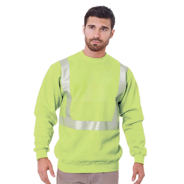 Bayside Hi-Vis 9.5 Oz. Crewneck Sweatshirt Segmented Striping 3 Bayside Hi-Vis 9.5 Oz. Crewneck Sweatshirt Segmented Striping
