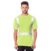 Bayside Hi-Vis 100% 6.1 Oz. Cotton Pocket Crew Tee Solid Striping -Carhartt Shop BY3771