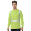 Bayside Hi-Vis 50/50 Long Sleeve Pocket Crew Tee Solid Striping -Carhartt Shop BY3782
