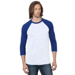 Bayside Triblend 3/4 Sleeve Raglan Crew T-Shirt