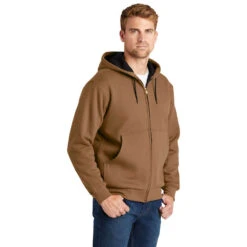 CornerStone® Heavyweight Full-Zip Hooded Sweatshirt With Thermal Lining -Carhartt Shop CSCS620@4