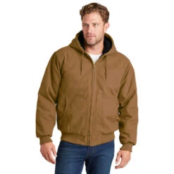 CornerStone® Washed Duck Cloth Insulated Hooded Work Jacket