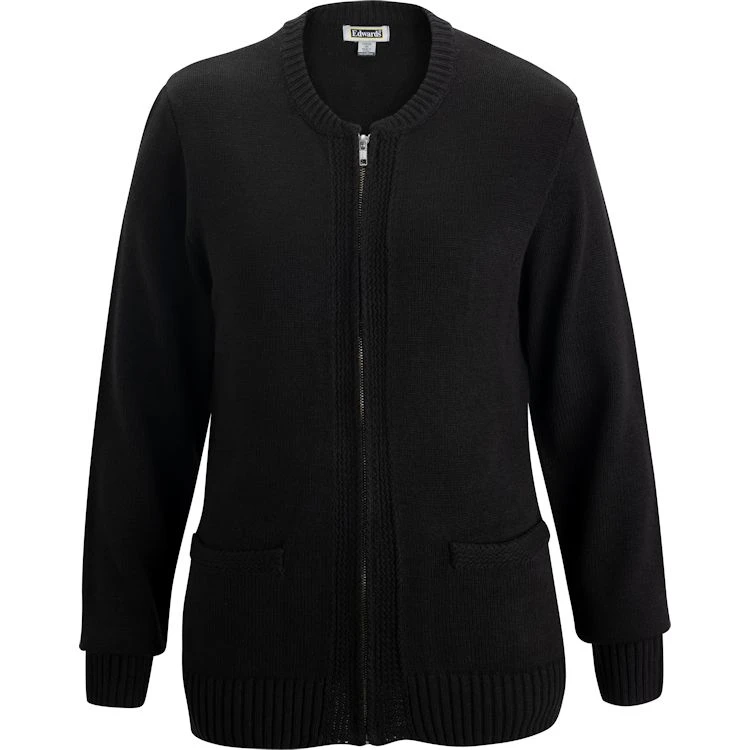 Edwards Jersey Knit Acrylic Full Zip Cardigan 3 Edwards Jersey Knit Acrylic Full Zip Cardigan
