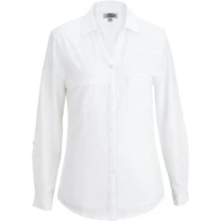 Edwards Ladies' Open Neck Long Sleeve Blouse