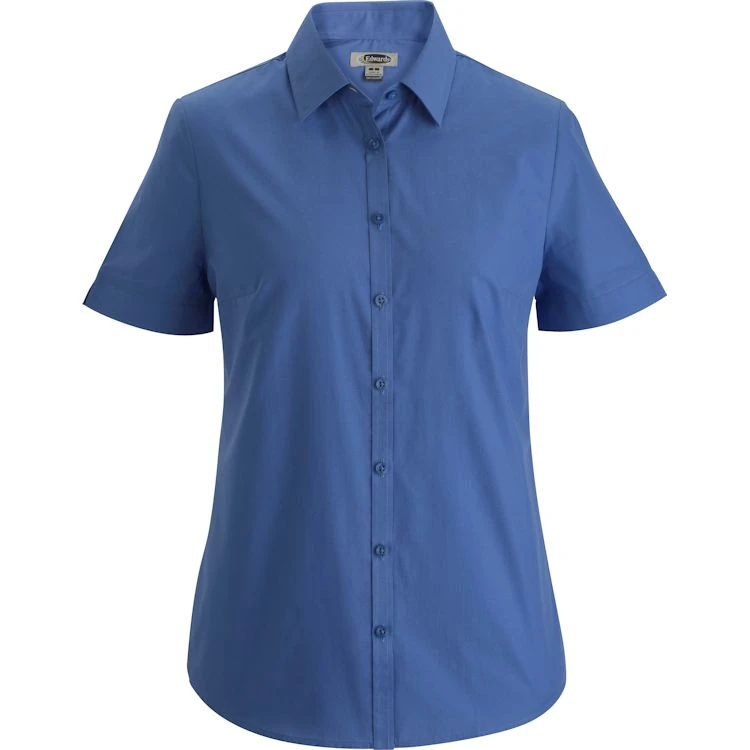 Edwards Ladies' Essential Broadcloth Shirt - Short Sleeve 3 Edwards Ladies' Essential Broadcloth Shirt - Short Sleeve