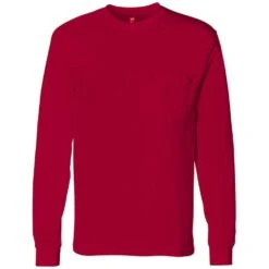 Hanes Tagless 6.0 Oz. Long Sleeve T-Shirt With Pocket 6 Hanes Tagless 6.0 Oz. Long Sleeve T-Shirt With Pocket -Carhartt Shop HA5596@1