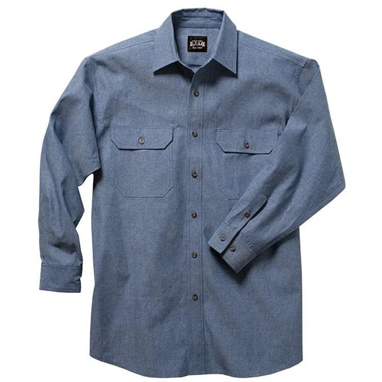 Key Pre-Washed Chambray Work Shirt, Long Sleeve 3 Key Pre-Washed Chambray Work Shirt, Long Sleeve