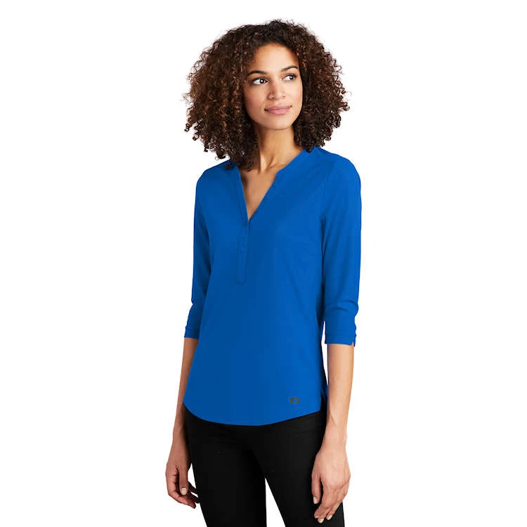 OGIO® Ladies' 3/4 Sleeve Jewel Henley 6 OGIO® Ladies' 3/4 Sleeve Jewel Henley - Image 4