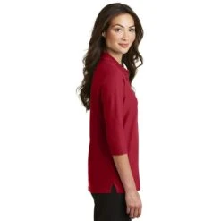 Port Authority® Ladies Silk Touch 3/4-Sleeve Polo -Carhartt Shop PAL562@3