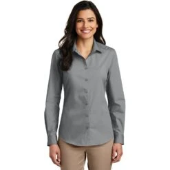 Ladies Long Sleeve Carefree Poplin Shirt