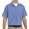 Red Kap Men's Industrial Stripe Short Sleeve Work Shirt