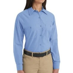 Red Kap Women's Industrial Poplin Long Sleeve Work Shirt