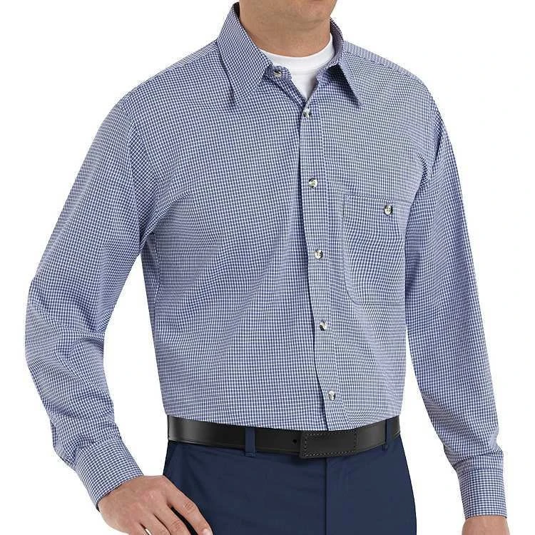 Red Kap Men's Mini-Plaid Long Sleeve Uniform Shirt 3 Red Kap Men's Mini-Plaid Long Sleeve Uniform Shirt
