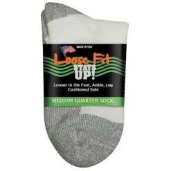 Extra Wide Sock Co Extra Wide Loose Fit Casual Quarter Socks - 3 Per Bag